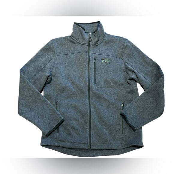 LL Bean Mens Medium Regular Gray Full Zip Jacket - Picture 1 of 6